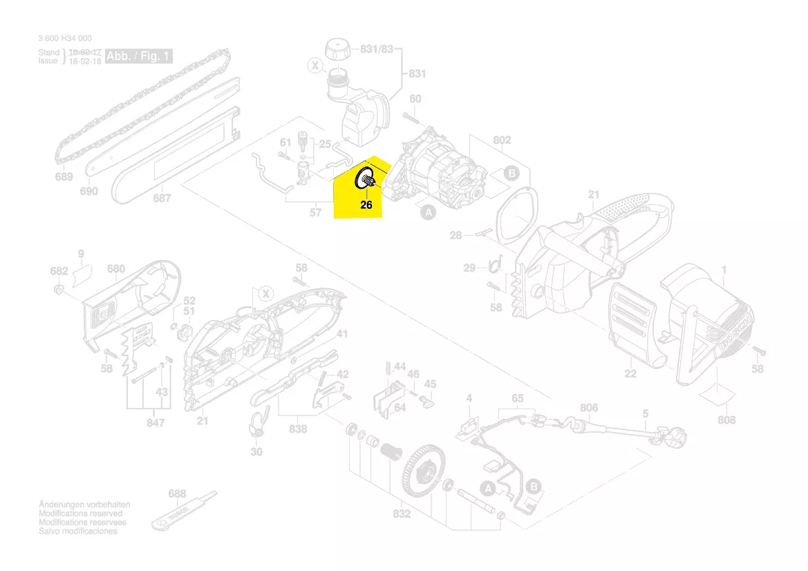 Engrenage à vis sans fin réf. 2 609 001 043 BOSCH